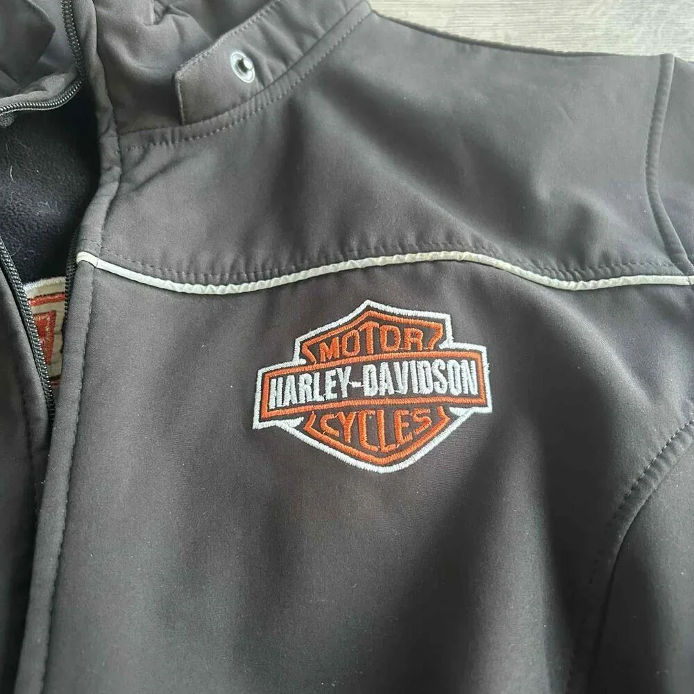 Medium Harley-Davidson Men’s Black Softshell Jacket • Needs Zipper Repair - Picture 4 of 5